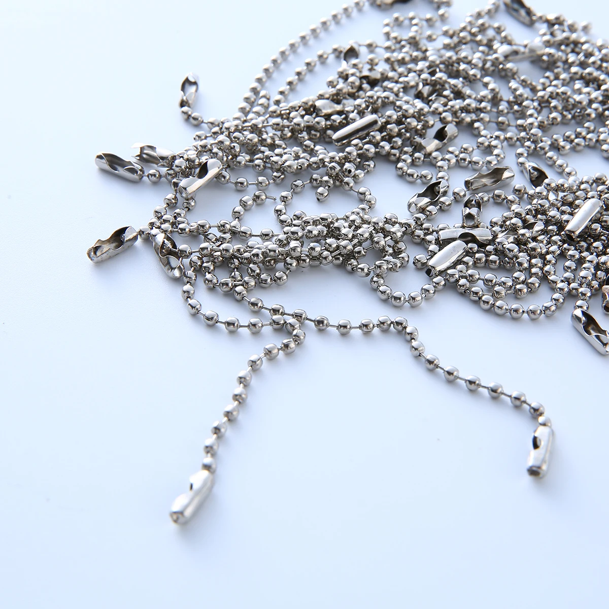 50/100/500PC Round Ball Bead Chains 8/10/12/15cm Length Keychain Tag Bulk Chains With Connector For DIY Pendant Jewelry Findings