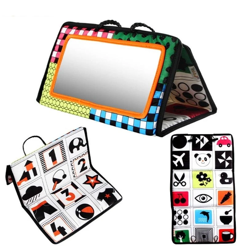 

M76C Infant Baby Car for Seat Back Hanging Folding Mirror Travel Portable Cartoon Patterns Toddlers Learning Cognitive T