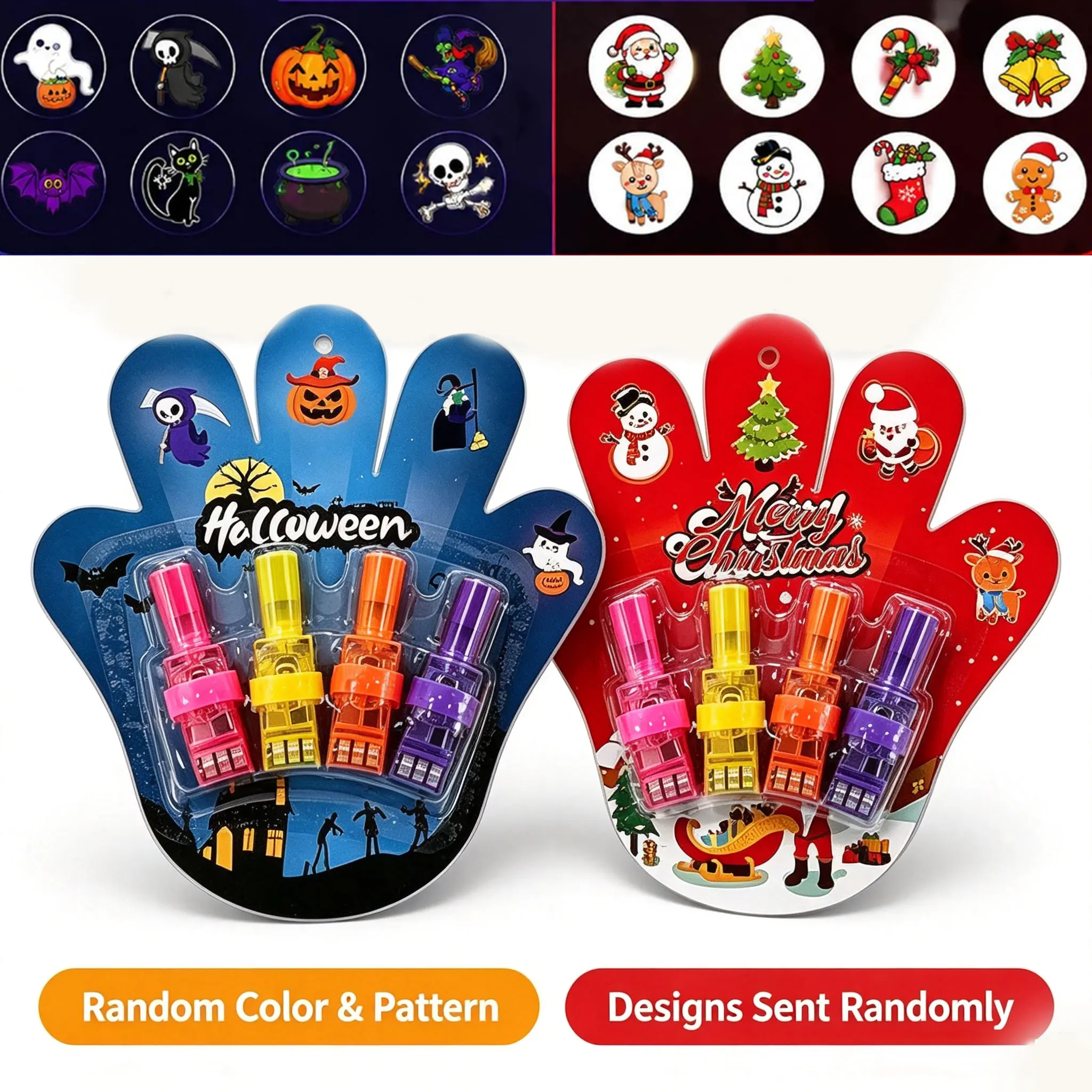 Lumières de doigts d'Halloween, lumières de doigts projecteurs pour fêtes de Noël, jouets lumineux qui brillent dans le noir, cadeaux de Noël, idées cadeaux pour les chaussettes de Noël.