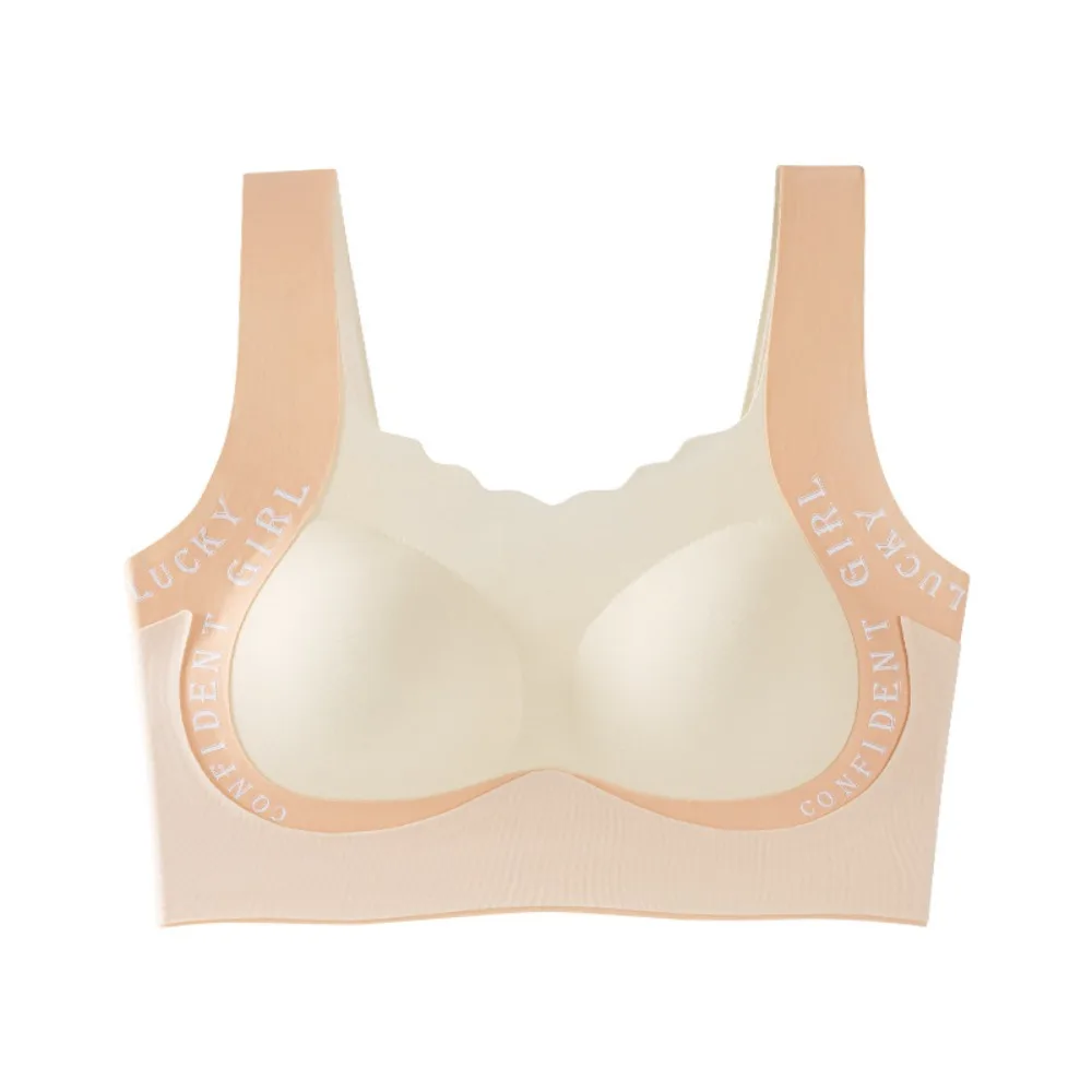 

Breathable Letter Girls Wireless Bra Sweet Seamless Teens Push Up Bra Soft Support Lingerie Underwear Women Daily