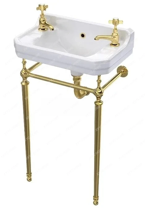 A4567wall-mounted classical ceramic wash basin, classical double-hole bracket basin, British and American retro hanging basin