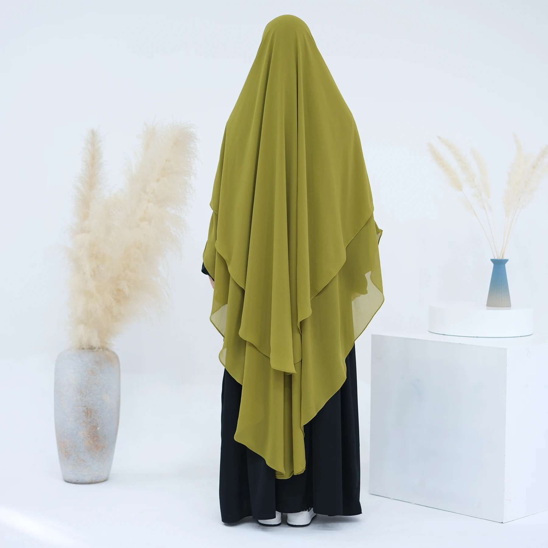 Bufanda de oración musulmana Khimar grande para mujer, pañuelo en la cabeza, ropa islámica de gran tamaño, vestido Eid Ramadán Hijab Abaya, frontal