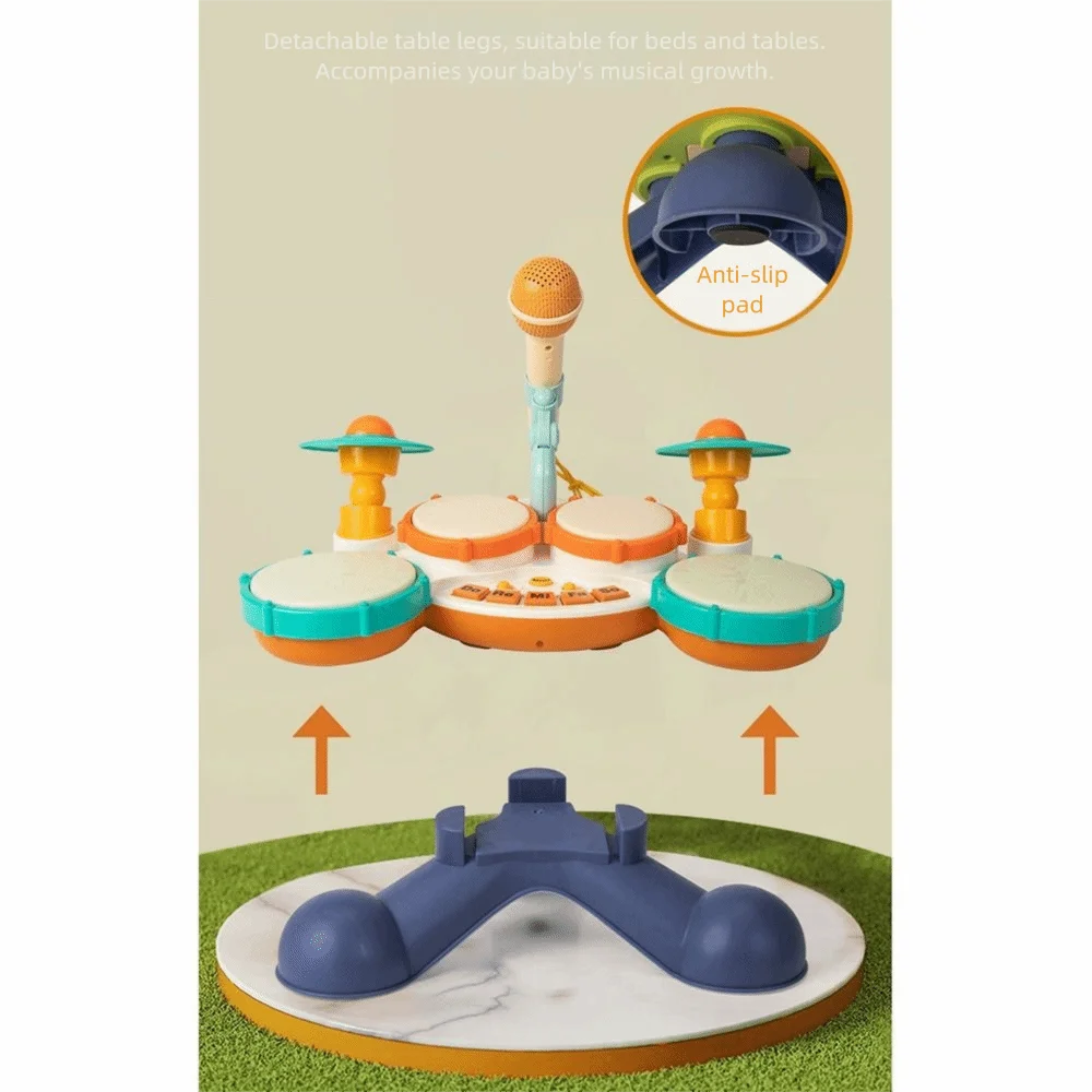 set-di-batteria-jazz-senza-bpa-con-luci-e-microfono-volume-regolabile-multifunzionale-musicale-montessori