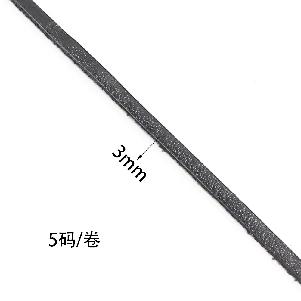 5yards 3mm Genuine Cow Leather Cord Vintage Flat Leather Rope String For DIY Jewelry Making Bracelet Braided Craft Accessories