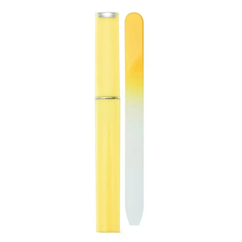 Sandblasted Colored Crystal Glass Nail File Buffer Polished Two-color Gradient Crystal File Available On Both Sides