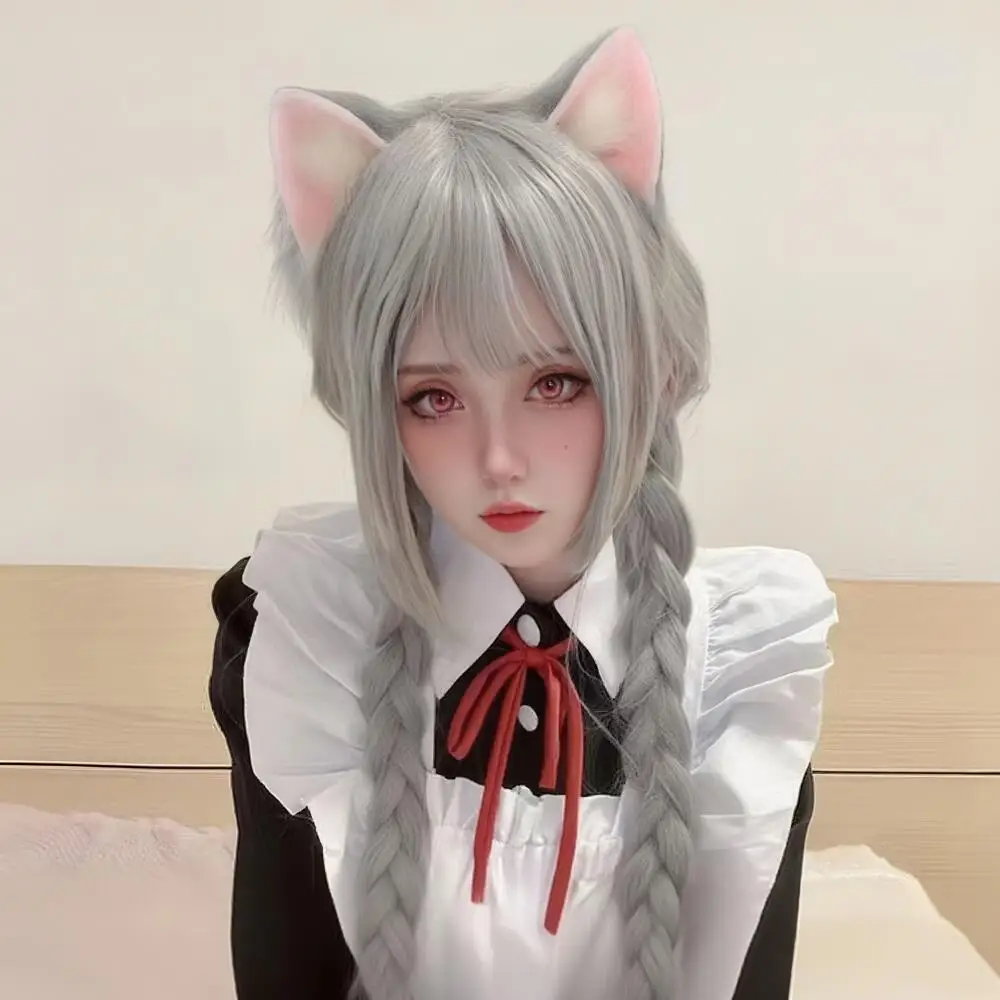 Girl Cat Cosplay Headgear Animal Ears Hair Clip Lolita Cos Accessories Side Clip Simulation Cute Kitty Ear Headpiece Halloween