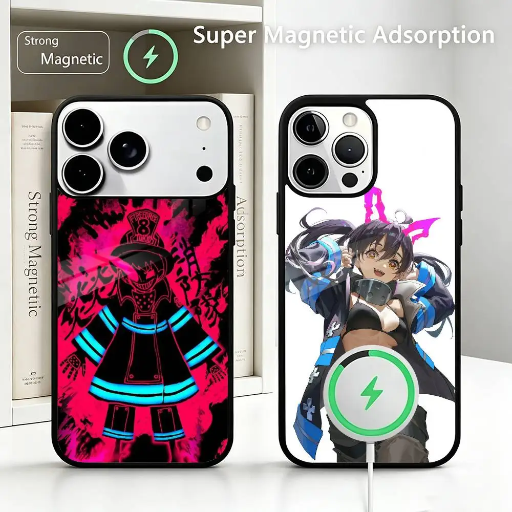 Post-apocalyptic Fire Force Wireless charging phone case compatible with iPhone 17/16/15/14/13/12/11