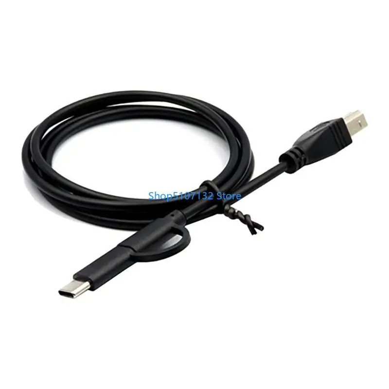 87HD Type C/Micro USB Male to USB-B Male Data Cable Cord Universal for Phones Printer