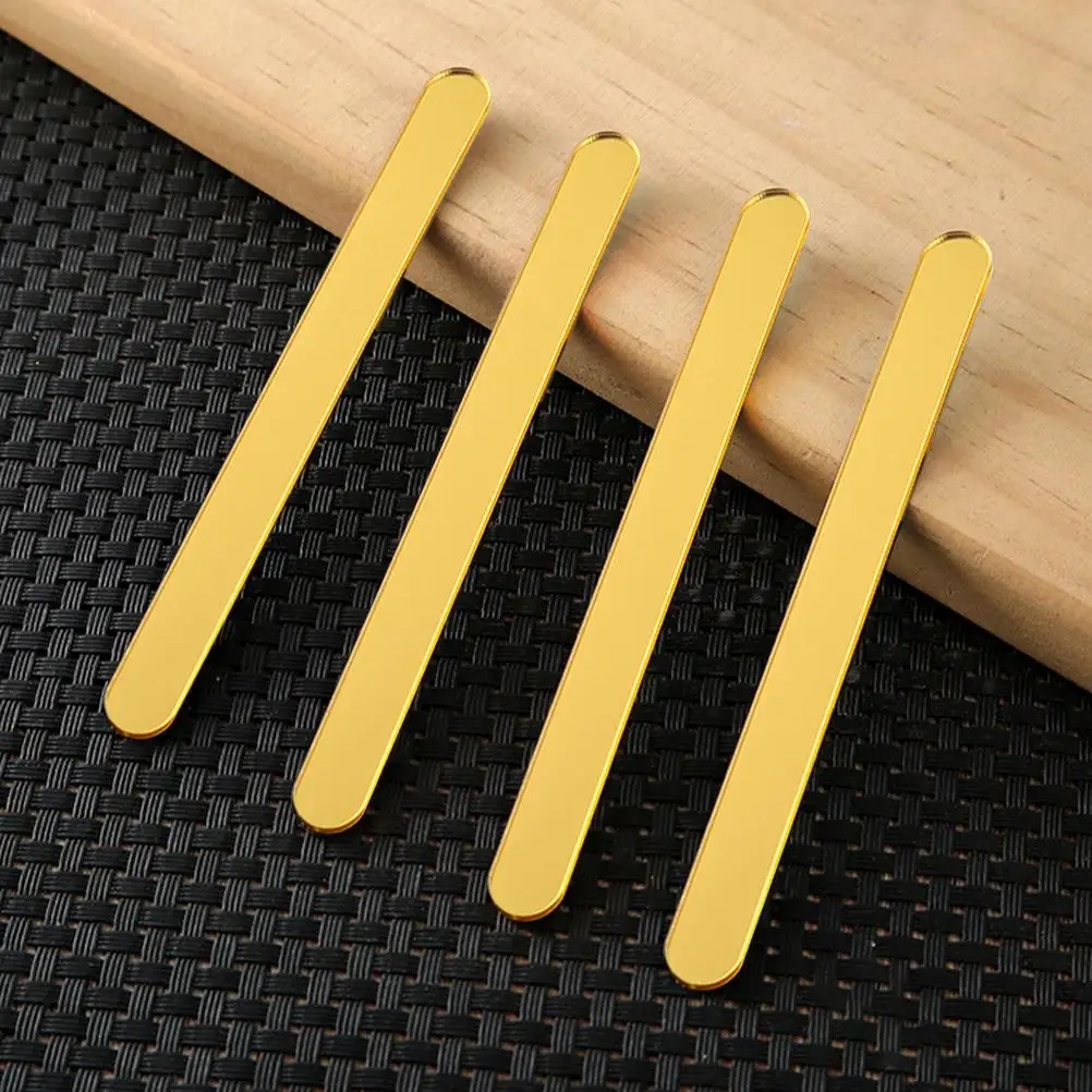 50PCS New Acrylic Popsicle Sticks Flat Stick Rounded End Ice Cream Sticks DIY Crafts Reusable Cupcake Topper Cake Decorations