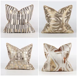luxury cushion cover gold geometric pattern sofa throw pillow case backrest pillow cover