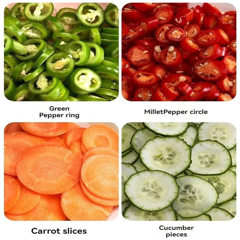 200W Electric Vegetable Cutter Machine Multifunctional Commercial Pepper Slicing Shredder Cutting Machine Shred for Home Kitchen