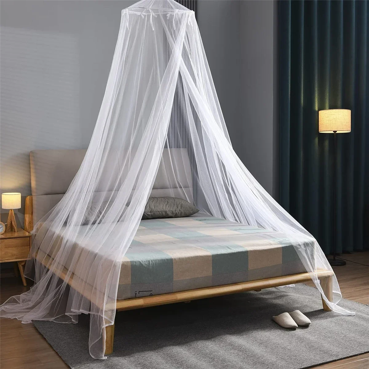 Bed Canopy Mosquito Net,Large Bed Hanging Curtains Netting for Single to King Size Beds, Garden,Camping,Travel,Home Decor