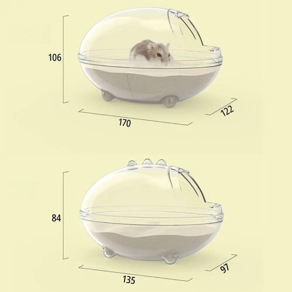 ديناصور نمط الهامستر حوض الاستحمام البلاستيك الشفاف الرمال حمام صندوق سبلاش برهان PET أداة تنظيف الحيوانات الأليفة الصغيرة للحيوانات الصغيرة #6