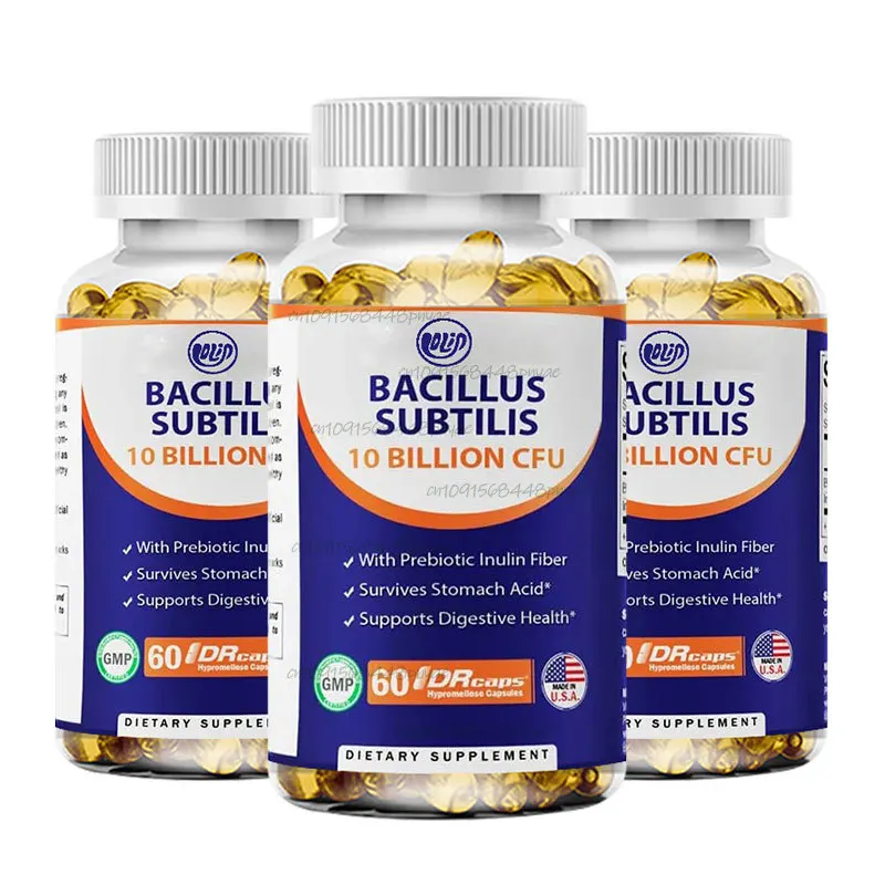 Vitamin Bacillus subtilis contains 10 billion to 60 capsules per DR capsule - made from prebiotic inulin fiber