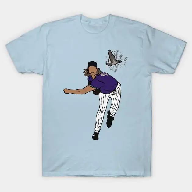 Randy Johnson Hits The Bird T-Shirt Casual O-Neck Tee Shirts Streetwear New Fashion Top Tees