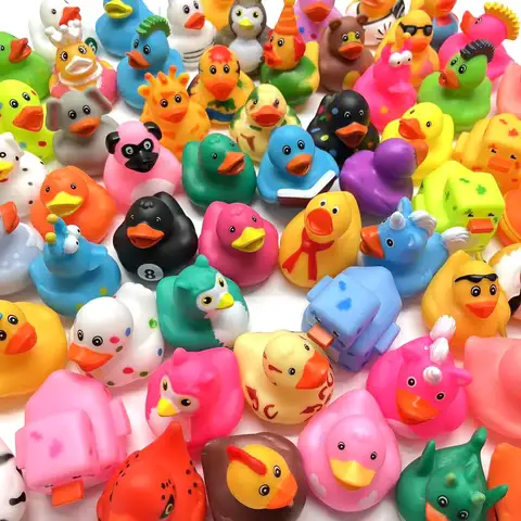 5/10/15/20 Rubber Ducks in Bulk, Random Assortment Mini Rubber Duckies, Bulk Party Favors for  Toys