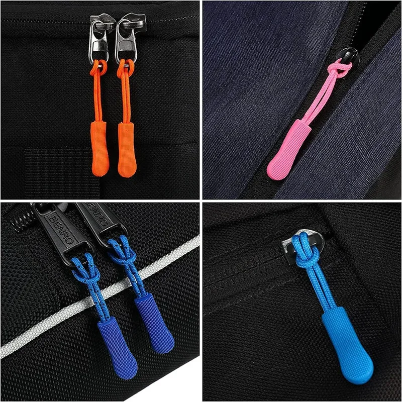 10pcs Zipper Pull Puller End Fit Rope Tag Replacement Clip Broken Buckle Fixer Zip Cord Bag Suitcase Tent Backpack Zipper Head