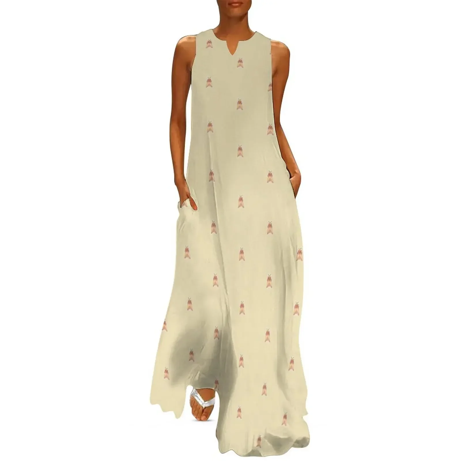 

Rosy Maple Moth (Dryocampa rubicunda) Long Dress festival outfit women luxury woman evening dress Party dresses for women Dress