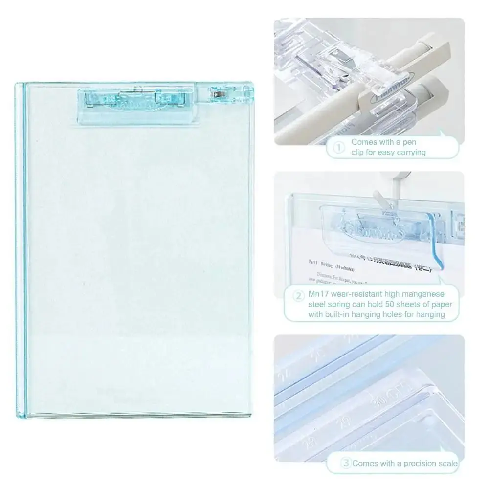 Portable Ice Writing Clipboard Transparent Arcylic Paper Organizer Stationary Drawing Signing Writing File Folder Business