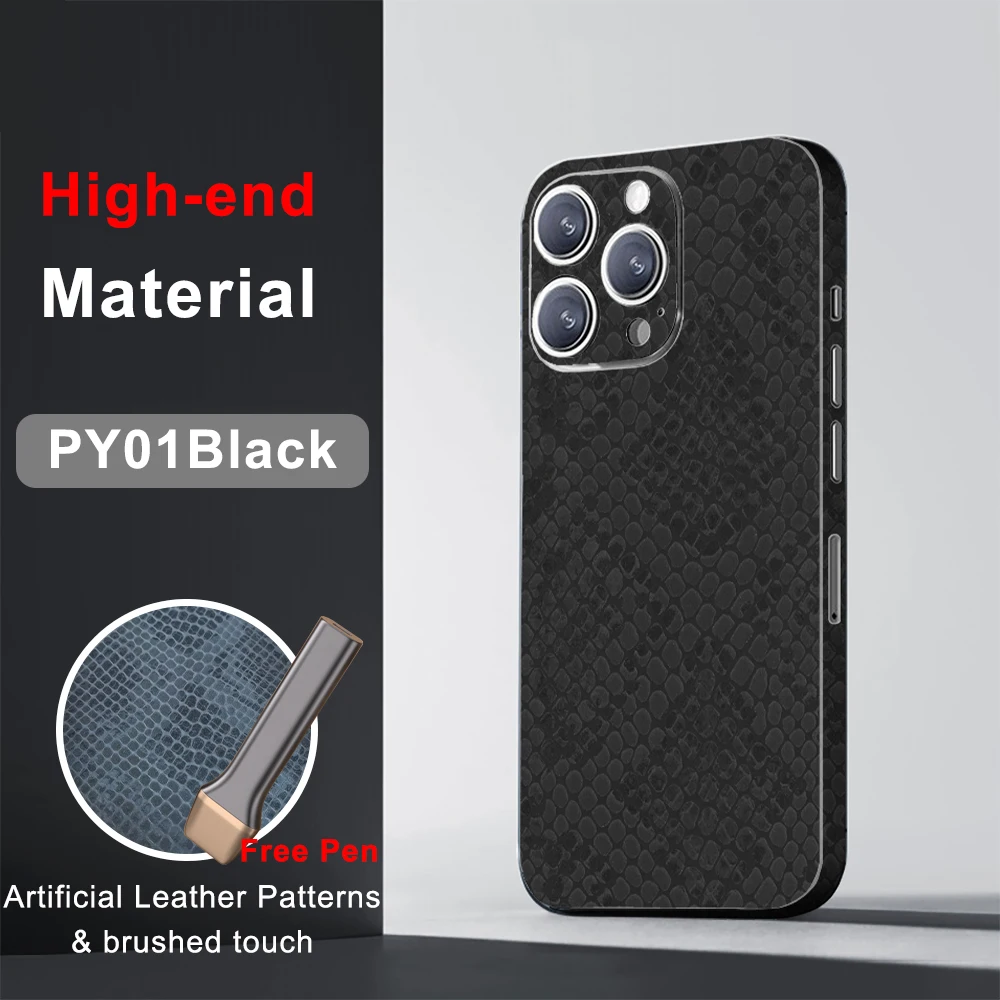 CASEKiTTY Skin Wrap Leather Back Film For iPhone 15 Pro Max 14 Plus Sticker 13 12 Mini Protective Decal Full Cover Protector