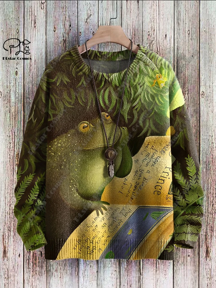 PLstar Cosmos-Unisex 3D Impresso Camisola Feia, Série Animal, Bonito, Sapo, Tubarão Padrão, Inverno, Casual, Unisex, Novo, Unisex