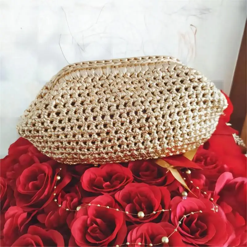 Sac à Main Rafraîchissant en Tissu Tissé à la Mode, Sacoche à Bandoulière Unique