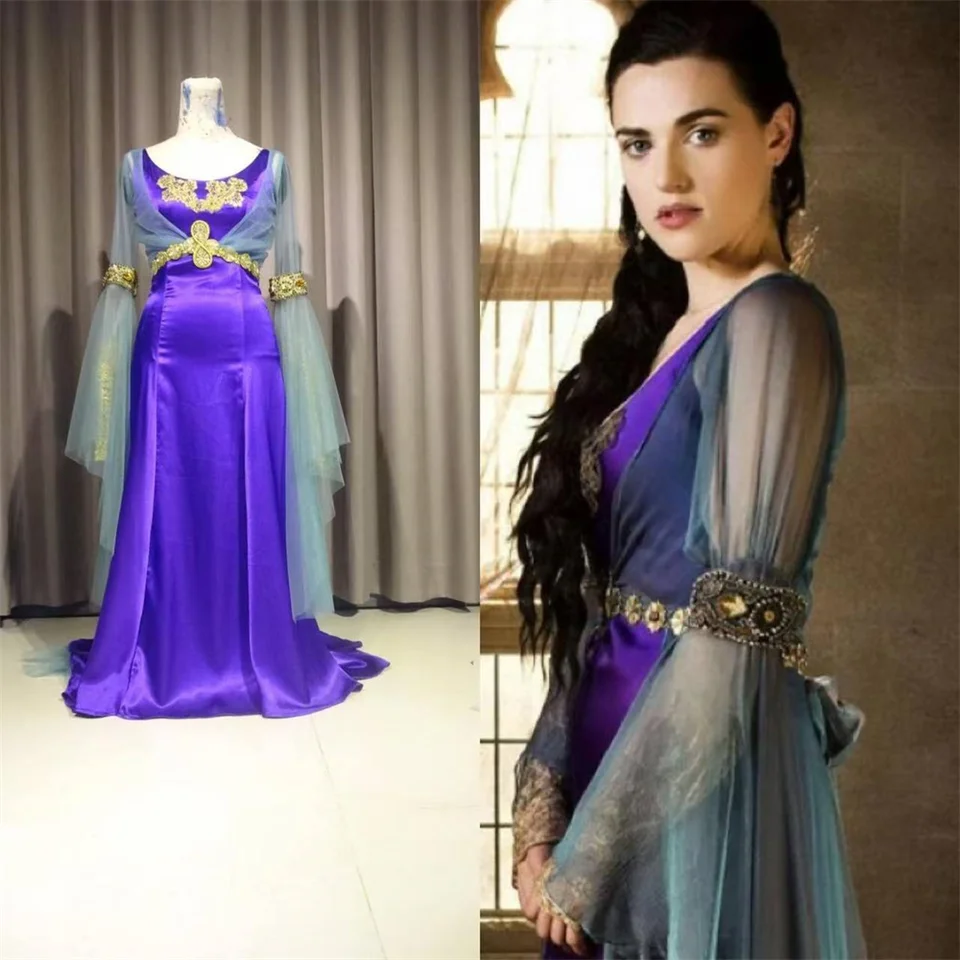 Morgana Pendragon Cosplay Costume Women Fancy Queen Royal Court Theatre  Halloween Ball Gown - AliExpress 200000532