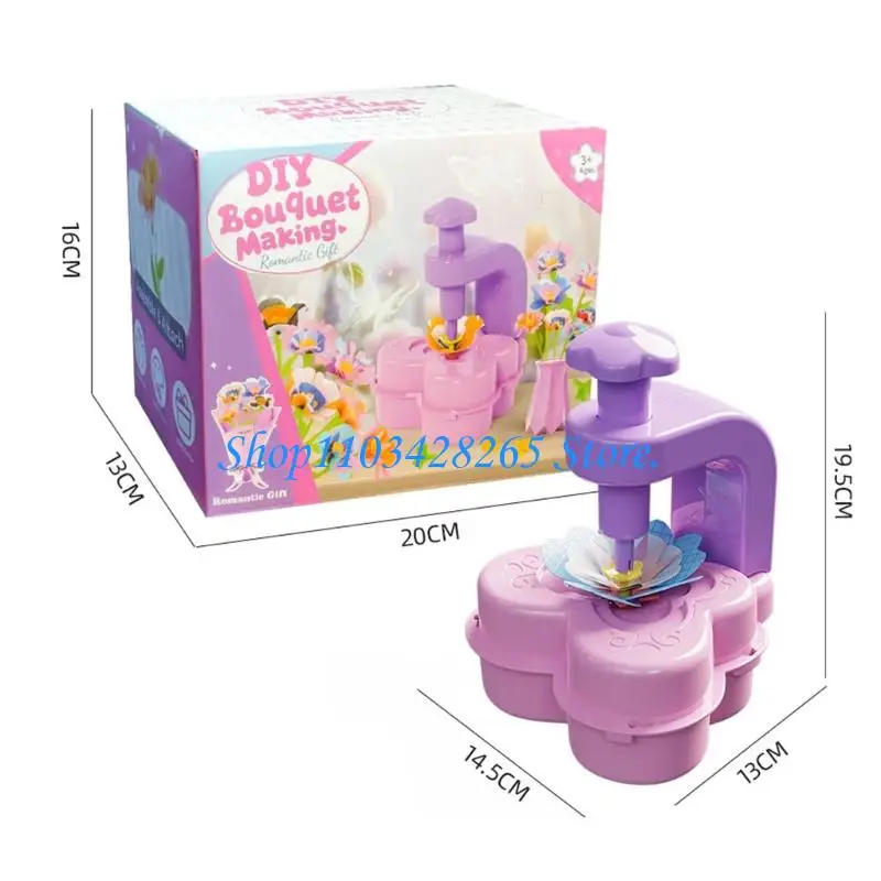 창조적 인 인공 꽃 꽃다발 프레스 머신 크래프트 키트 아이를위한 장난감 안전 플라스틱 공예 예술 프로젝트 공급 g2te