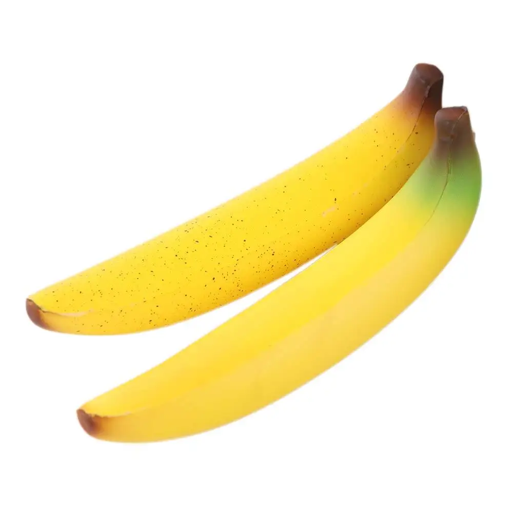 2 stücke Simulierte Banana Squeeze Spielzeug Kneten Langsam Rebound Banane Zappeln Spielzeug Weiche Gute Gefühl Prise Dekompression Spielzeug