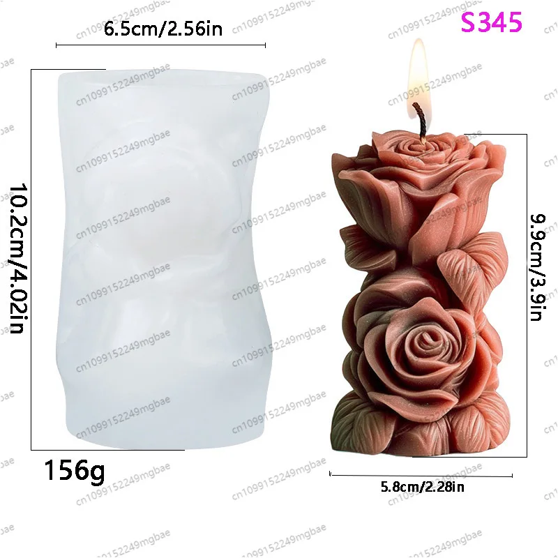 Rose column silicone mold scented candle silicone mold DIY gypsum diffuser stone car ornament