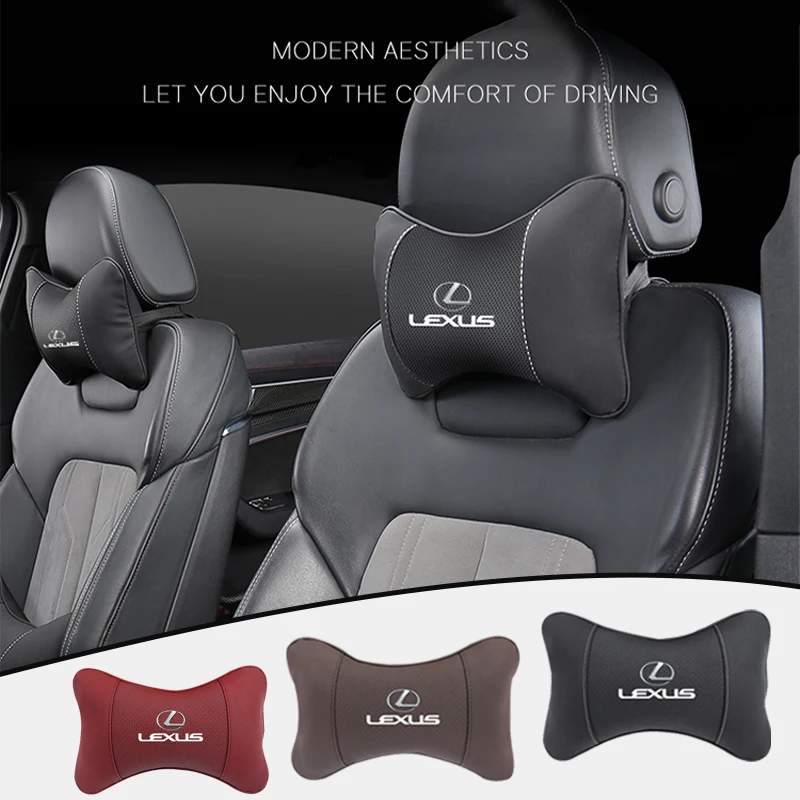 Car Headrest Leather Neck Pillow Auto Interior For Lexus RX330 IS250 Ct200h ES300h RX350 IS300h NX300h RX400h ES350 Head Support