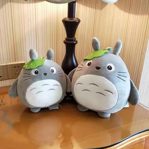 My Neighbor Totoro Cute Plush Cat Japanese Anime Figure Doll Plush Totoro Toy with Lotus Leaf Kids Toys Birthday Christmas Gift