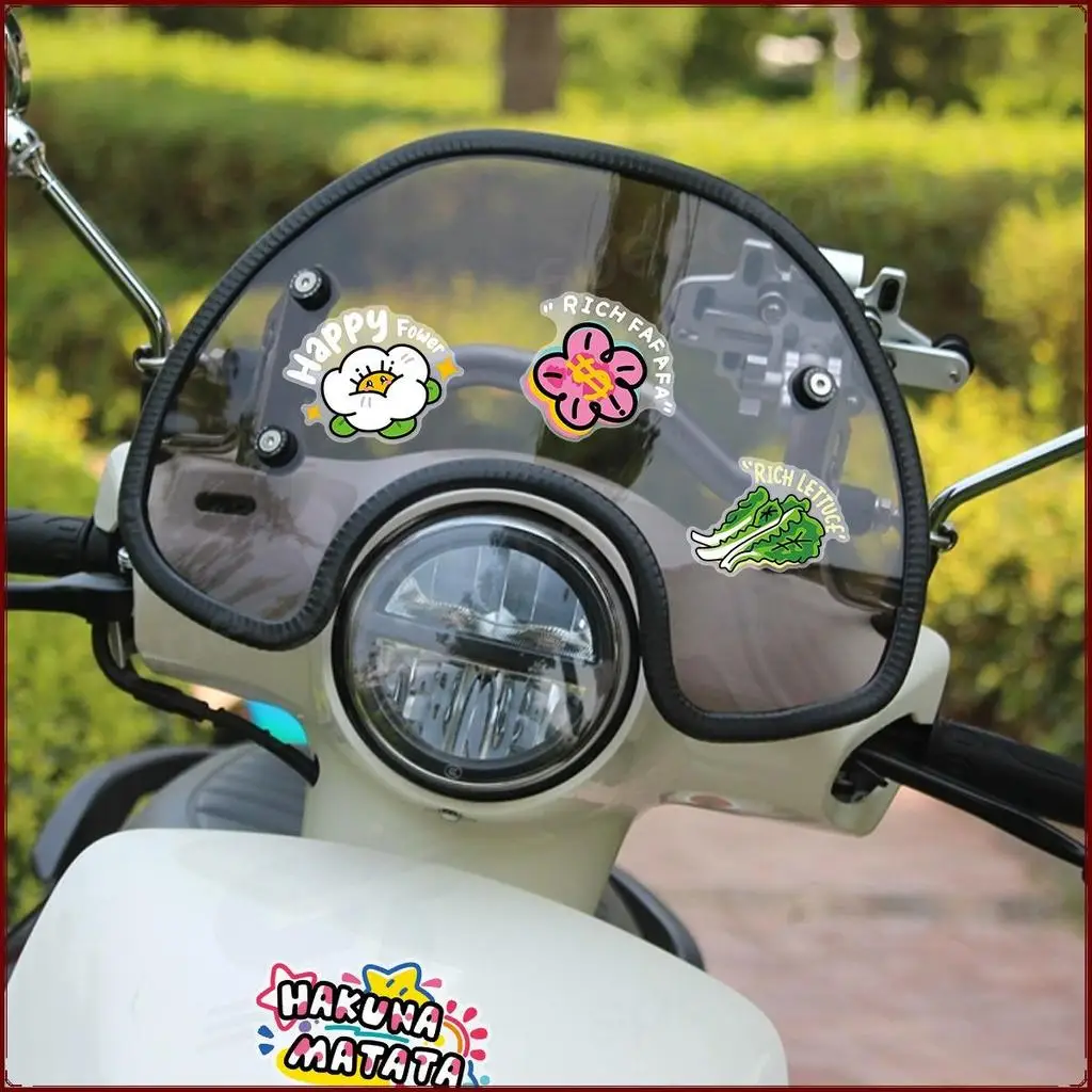 Cute Lucky Flower Star Scooter Vinyl Stickers UV Decals For Vespa Primavera Sprint PCX Vario Girls Scooter Windshield Body Decor