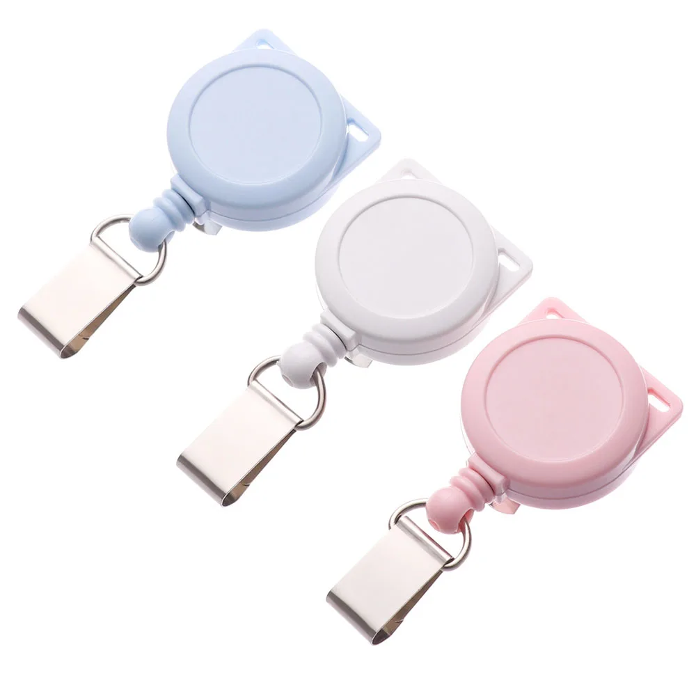Frosted ID Lanyard Office Supplies Retractable School Supplies ID Badge Holder Badge Holder Clip Badge Reel Clip Lanyard Clip