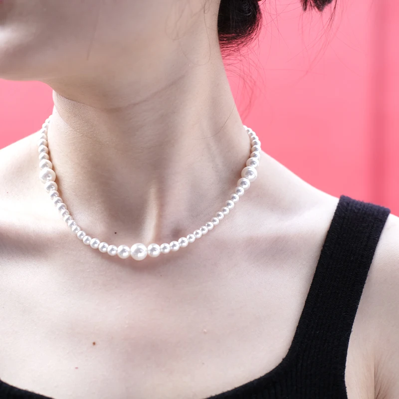 Natural pearl necklace sterling silver S925 handmade jewelry women's collarbone chain