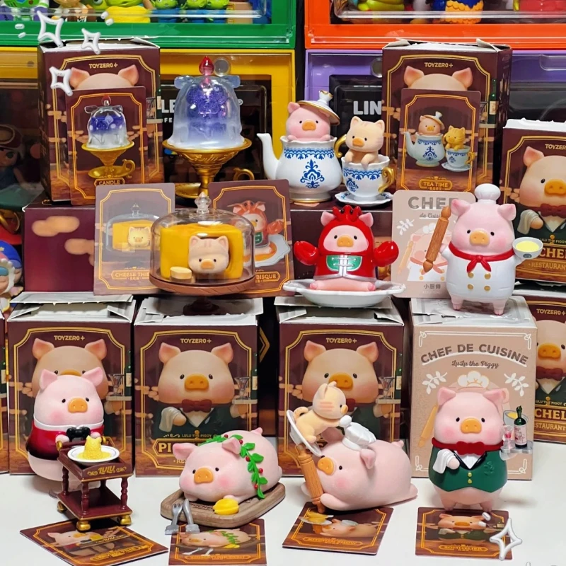 Lulu The Piggy Five Star Restaurant Series Blind Box Action Figure Giocattolo da collezione Decorazione del desktop Regali per bambini Kawaii