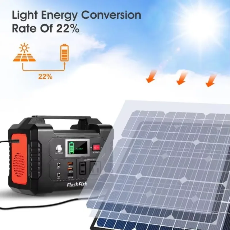 FlashFish E200 200W AC Portable Power Station Solar Car & Home Generator With Stock In Europe & USA