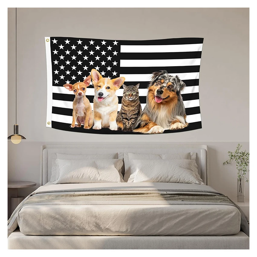 شخصية الأسود العلم الأمريكي للتخصيص أعلام الولايات المتحدة الأمريكية راية الزخرفية 2x3ft/3x5ft لغرفة النوم غرفة النوم الرياضة في الهواء الطلق