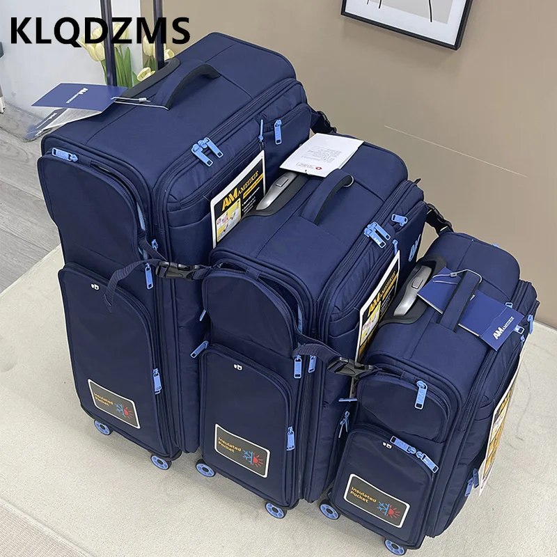 Klqdzms 20 "24" 29Inch Nieuwe Bagage Oxford Doek Trolley Tassen Grote Capaciteit Waterdichte Instapboxen Met Wielen Rollende Koffer