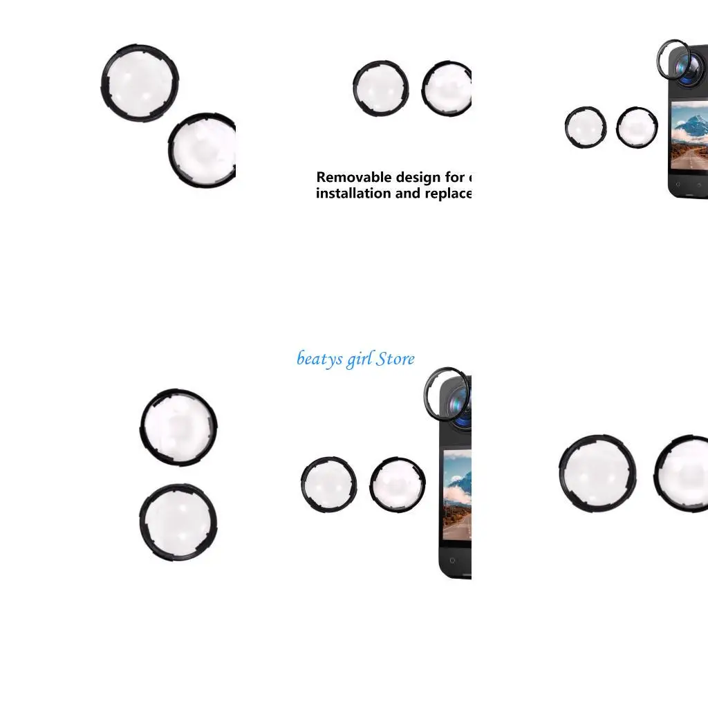 

C7AB Rotating Lens Protectors for X4 Action Camera Waterproof AntiScratch Design with Removable Lens Caps
