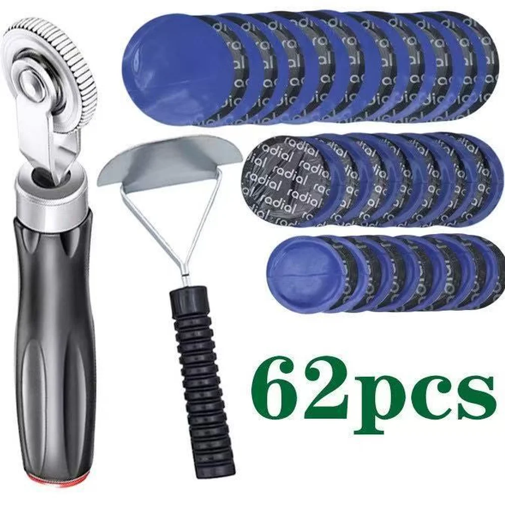 

62X Heavy Duty Tire Repair Kit DIY Punctures Flat Auto Tubeless Tyre Puncture Repair Kit For Car Motorcycle Patch