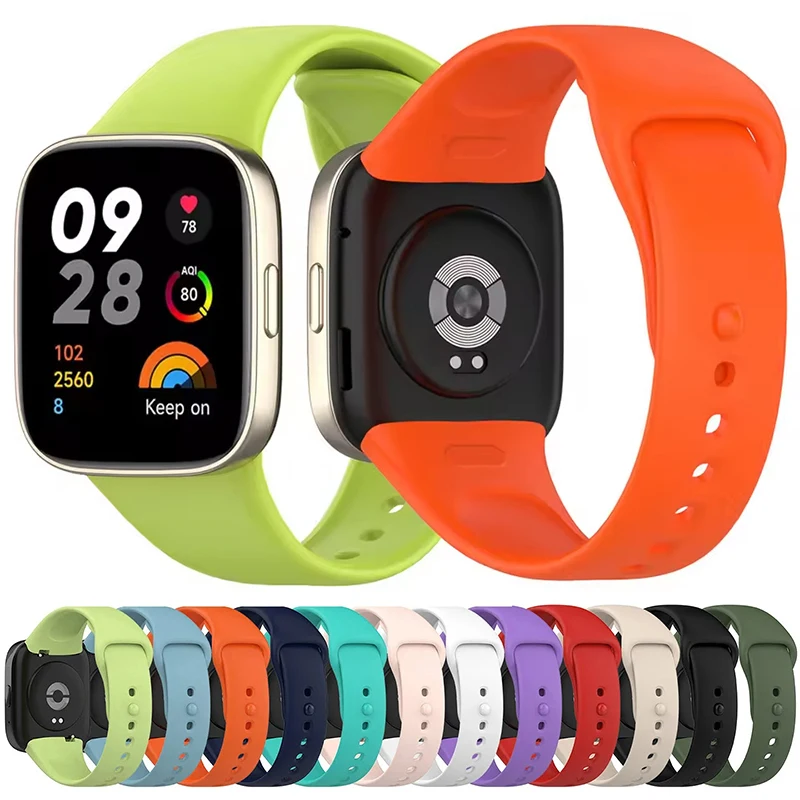 سوار من السيليكون لساعة Xiaomi Redmi Watch 3 Active حزام بديل لساعة Redmi Watch 3 Lite مع واقي شاشة
