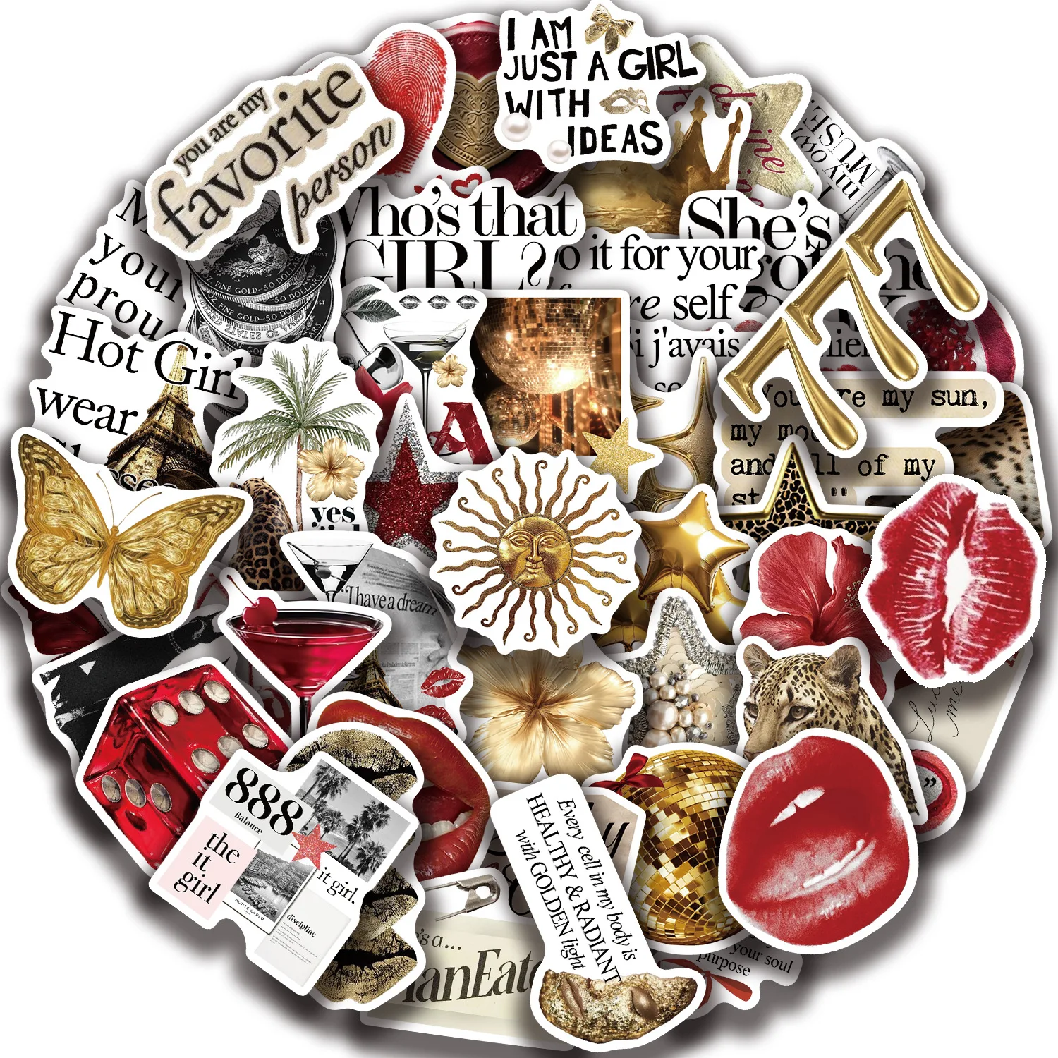 10/30/50Pcs Gold&Re…