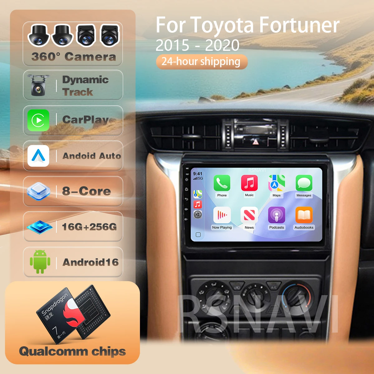 Android Car Stereo 2 Din 8 Core - Untuk Toyota Fortuner 2015 - 2020