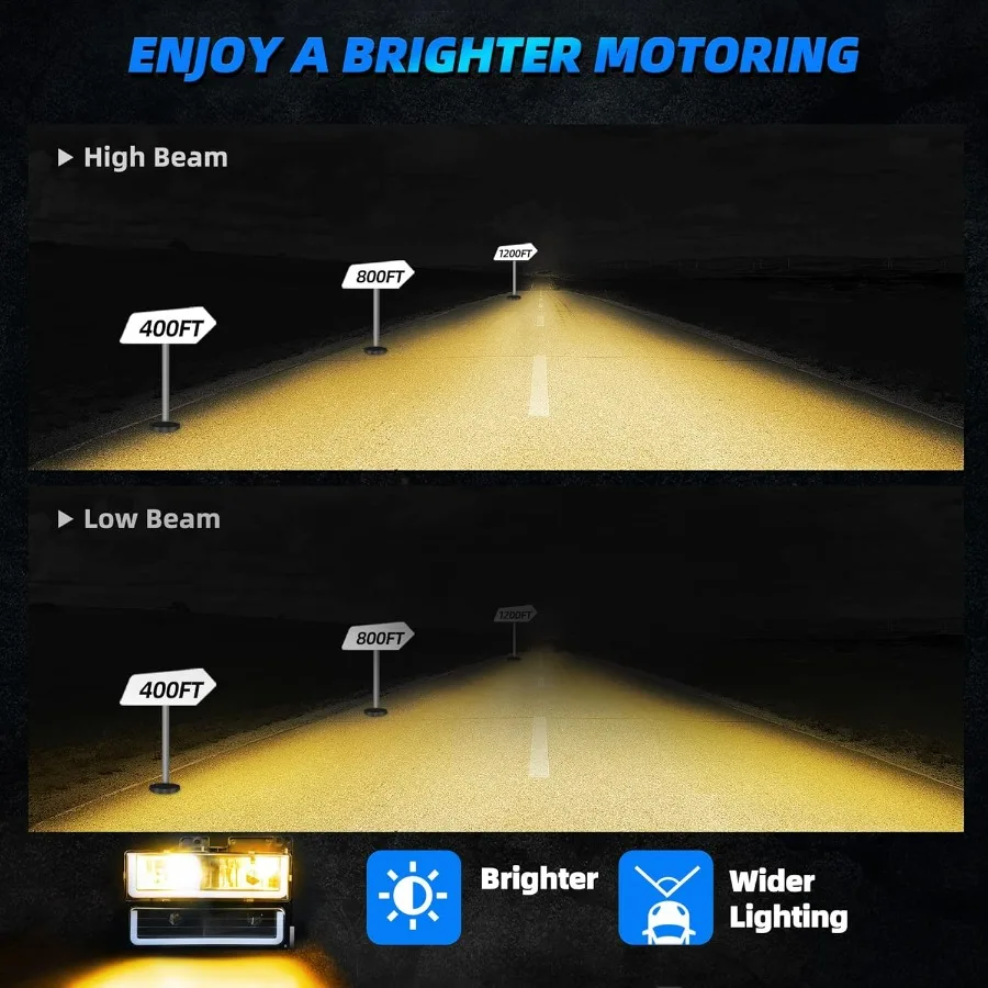 Conjunto de faróis LED DRL com luzes de canto para 19941999 Chevy C K 1500 2500 3500 Suburban Tahoe Visibilidade e Mod aprimorados