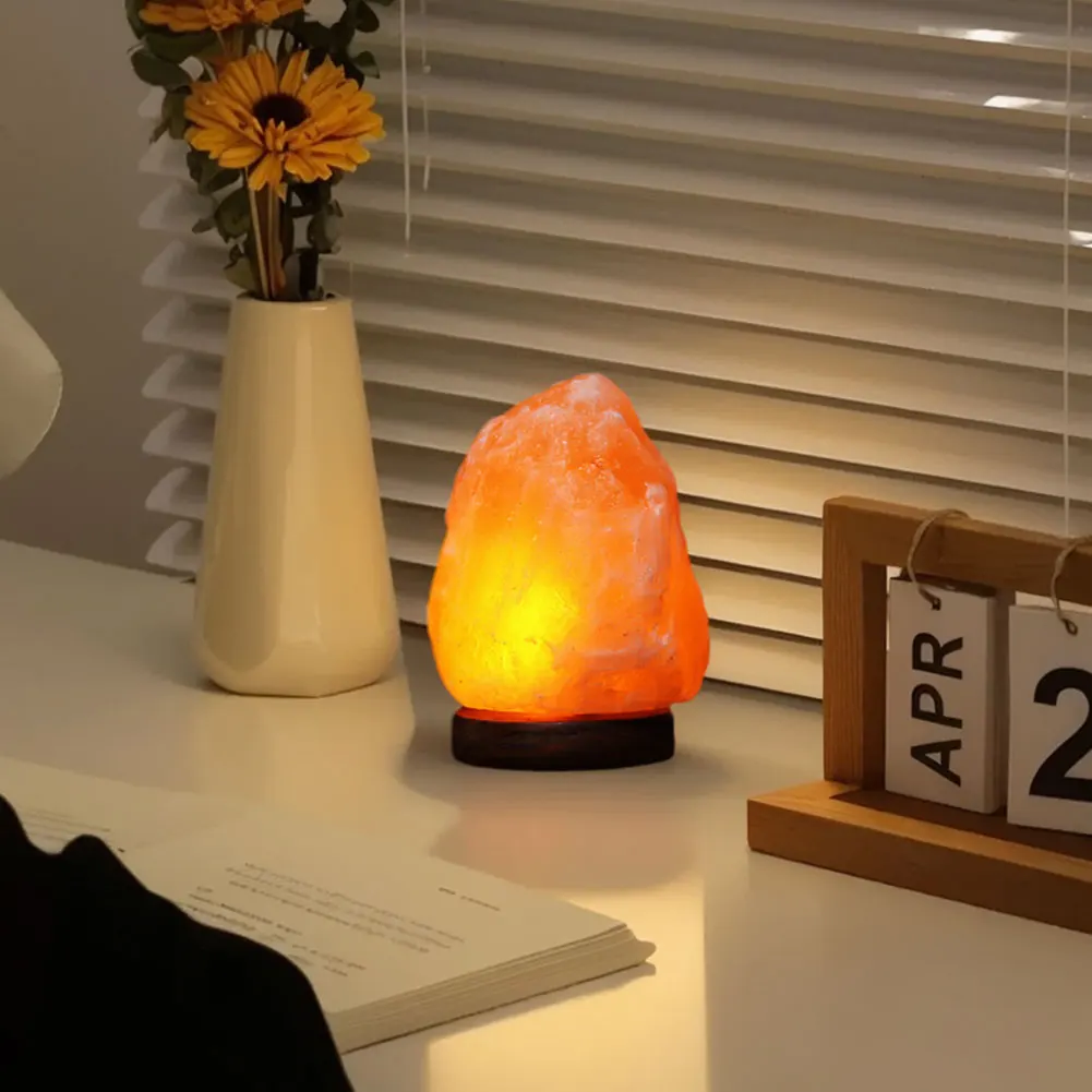 Himalayan Salt Lamp Crystal Salt Rock Lamp with Base Crystal Salt Light LED Atmosphere Lamp Home Bedroom Decoration