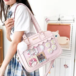 Bolsa de Ombro Kawaii Transparente para Mulheres, Bolsa JK Tote, Bolsa Mensageiro Crossbody Estudante, Bolsa de Luxo Preppy, Estilo Japonês, Nova Ita