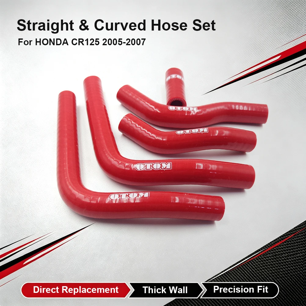 Motorcycle Silicone Coolant Radiator Hose Heat Resistant Water Pipe High Pressure Silicone Tube Motocross For HONDA CR125 05-07