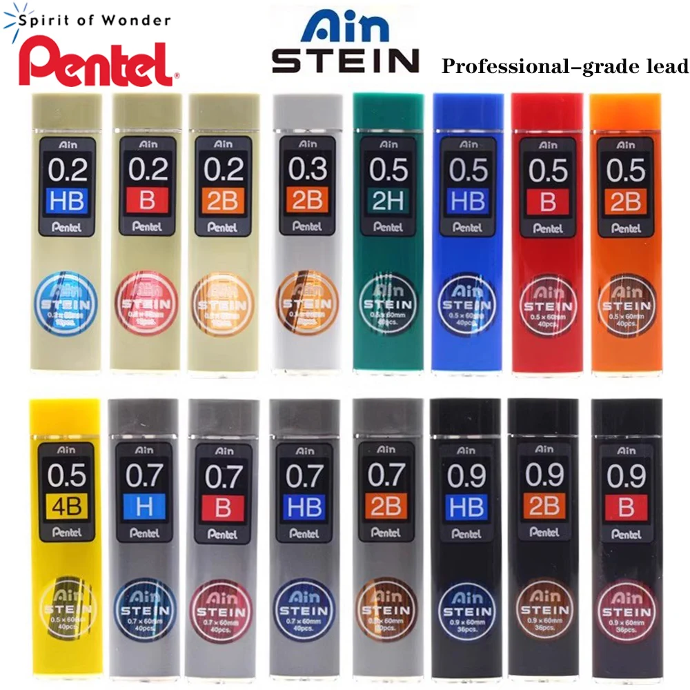 Japan Pentel Mechanical Pencil Lead Lead Graphite Automatic Lead Core Is Not Easy To Break 0.2-0.9mm Student Stationery