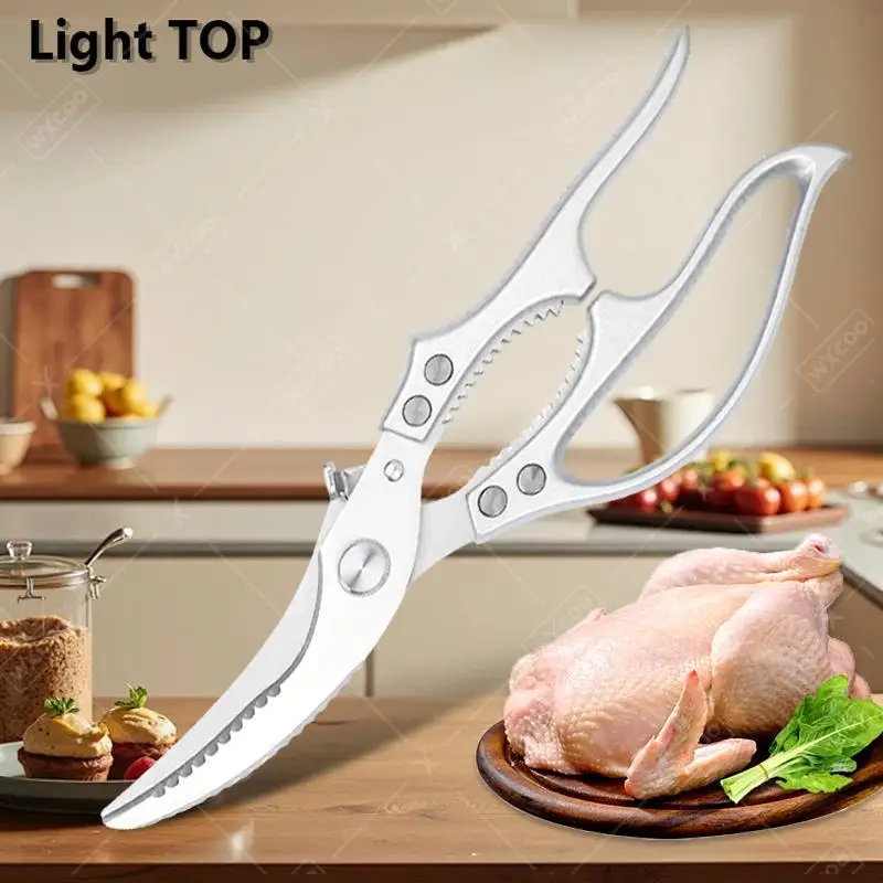 

Heavy-Duty Kitchen Scissors Multi-Functional Poultry Shears Easy to Clean with Non-Slip Handle Stainless Steel Kitchen Scissors